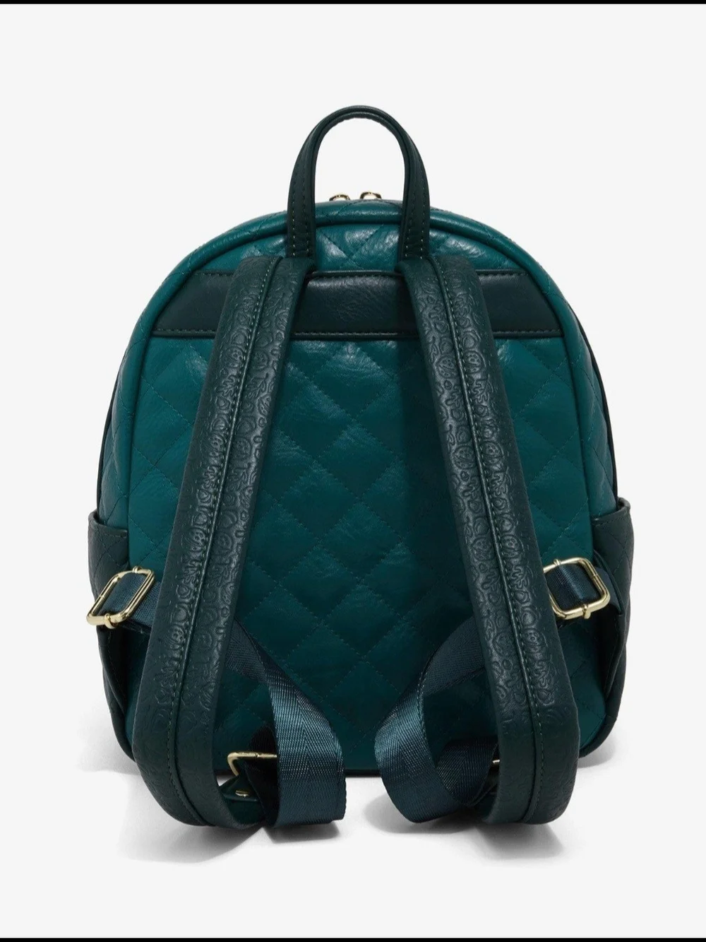 Loungefly Dark Teal Chip 'n' Dale Quilted Mini Backpack with Gold Accents